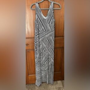 Tommy Bahama Black and White Striped Maxi Dress